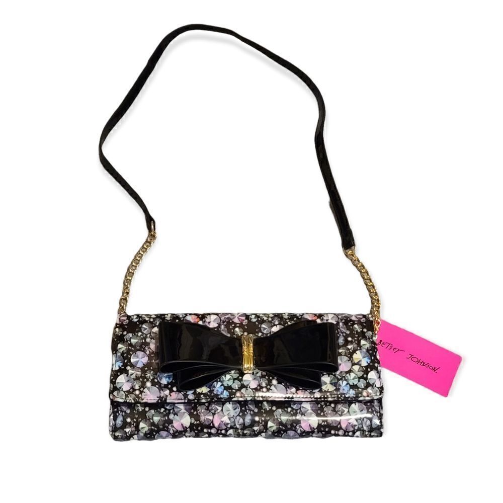 Betsy Johnson Crossbody Multicolor Diamond like Pattern Purse NWT